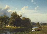 Albert Bierstadt A River Landscape, Westphalia oil painting